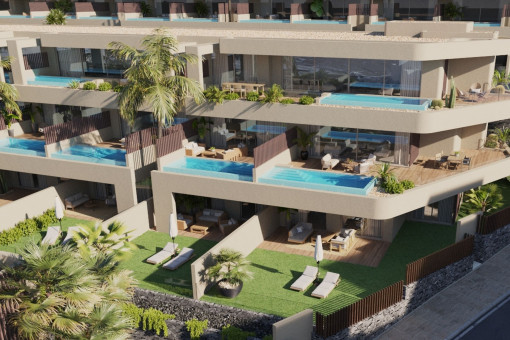 Fantastische Duplex-Wohnung am Meer mit privatem Pool in einer exklusiven, neu gebauten Anlage im Süden Teneriffas