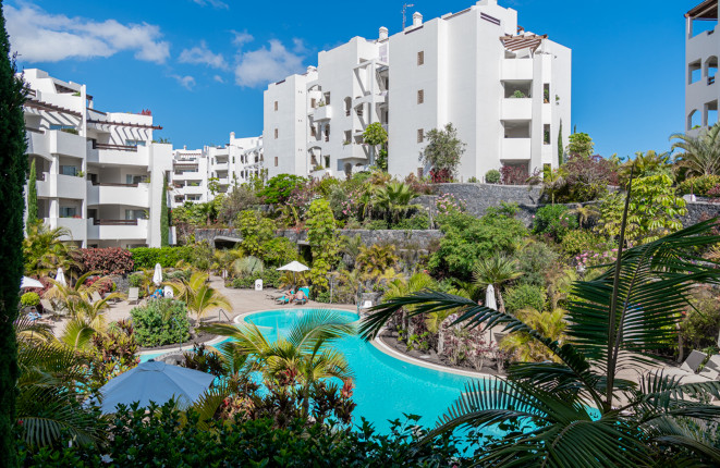 Ein-Schlafzimmer-Wohnung in den luxuriösen Jardines de los Menceyes, Palm-Mar, Arona