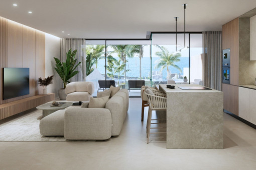 Wohnbereich und Küche