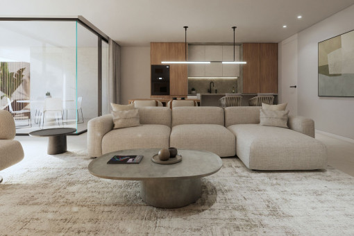 Wohnbereich und Küche