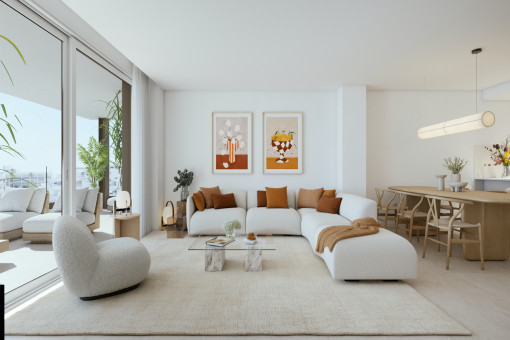 Wohn- und Essbereich mit Küche