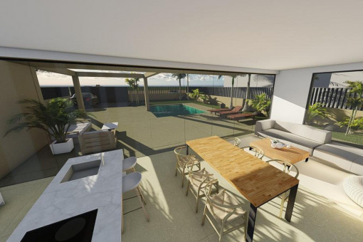 Küche und Essbereich