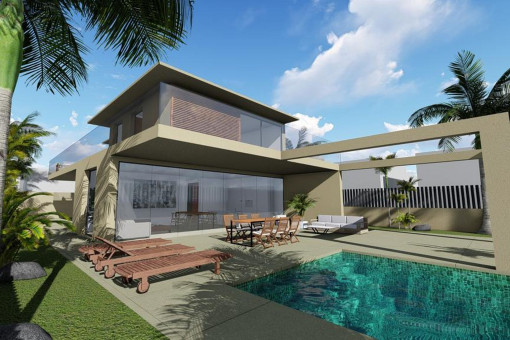 Luxuriöse neu gebaute Villa mit atemberaubender Aussicht in Palm Mar