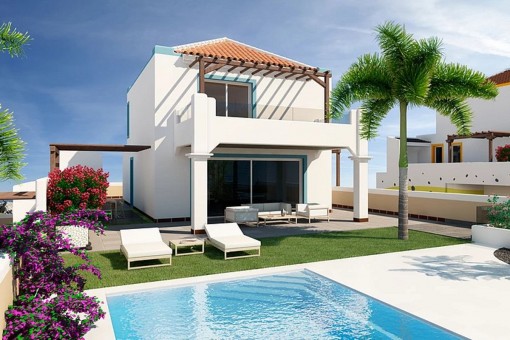 Luxus-Villa in San Eugenio Alto mit herrlichem Blick auf das Meer und die Insel La Gomera